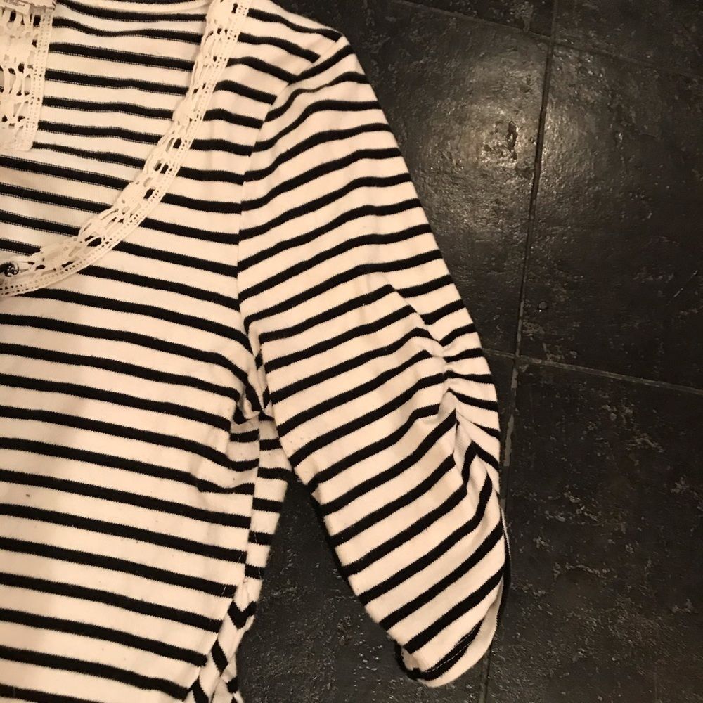 Anthro Postmark Navy Striped Rules & Ruffles - image 6